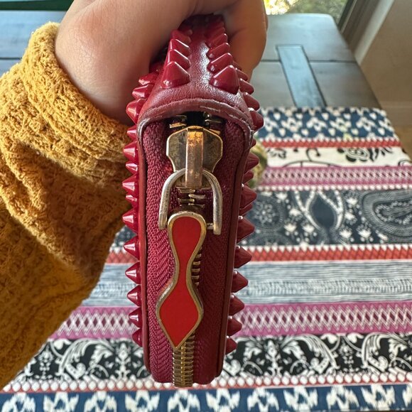 Christian Louboutin Red Panettone Zip Wallet, Vintage, Preowned - Picture 4 of 14